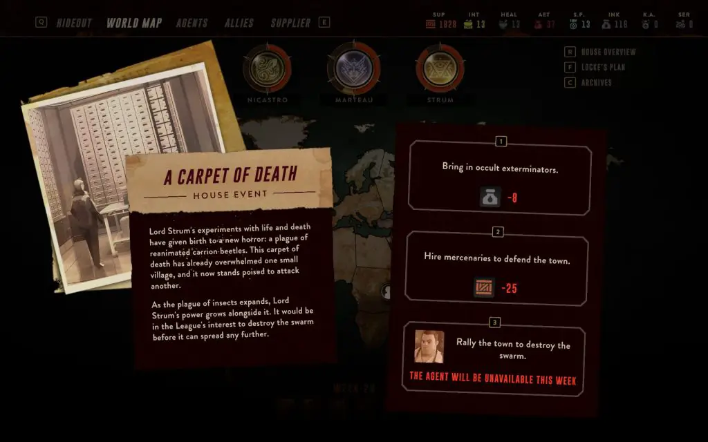 The Lamplighters League - decisions between missions