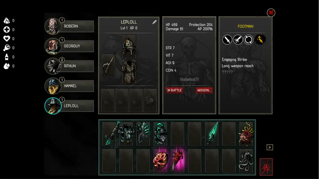 Character Screen